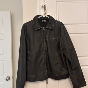 H&M Divided Charcoal Grey Faux Leather Jacket